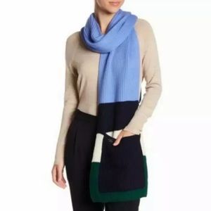 COPY - Tory Burch Gemini Scarf Striped Pockets Colorblock